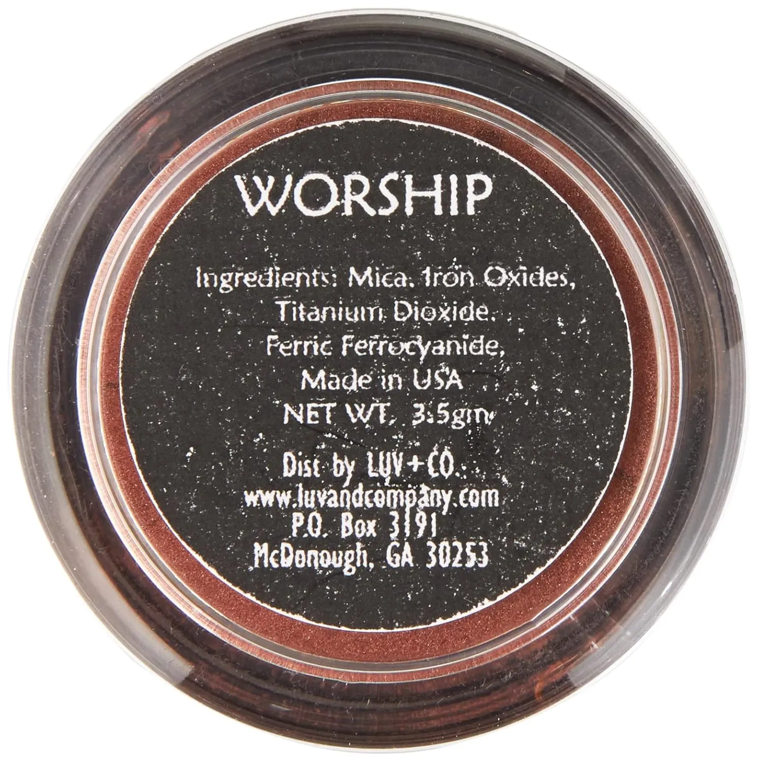 | Eyeshadow Mineral Pigments (Loose) - 3 g | Gluten-Free, Talc-Free & Paraben-Free | Coppery Mauve Bronze Red | Worship
