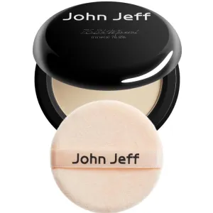 1 PC John Jeff Powder John Jeff Foundation Pressed Powder, Oil Control High Coverage Makeup Pressed Foundation Velvet Matte Effect Powder (Natural, 8g)