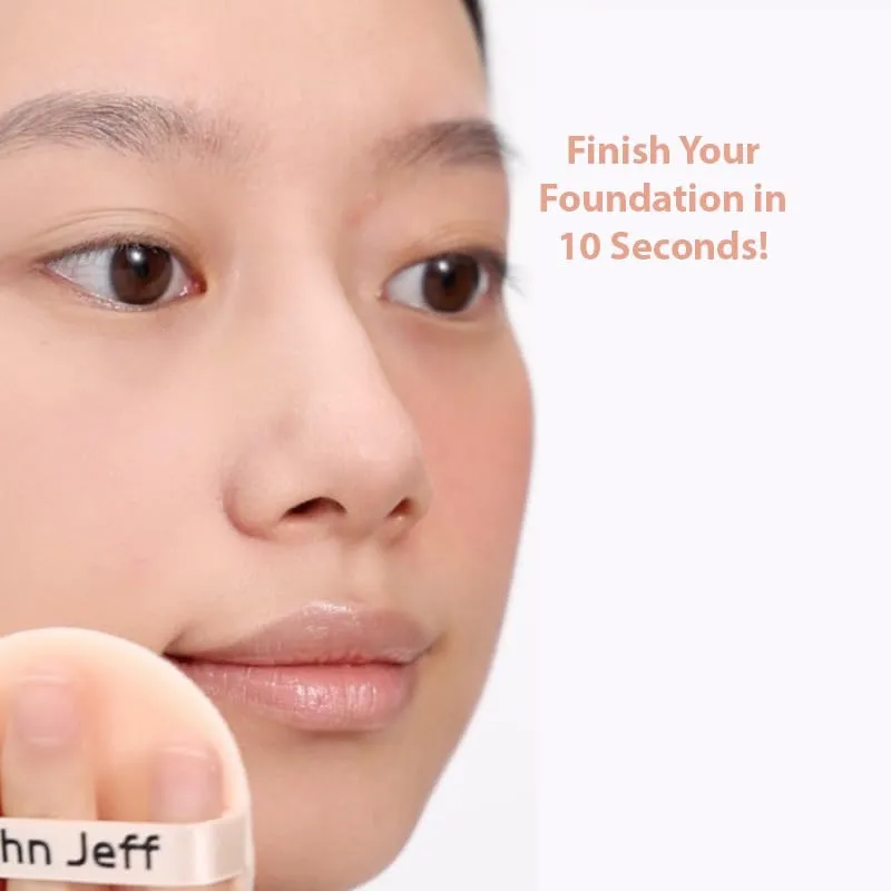 1 PC John Jeff Powder John Jeff Foundation Pressed Powder, Oil Control High Coverage Makeup Pressed Foundation Velvet Matte Effect Powder (Natural, 8g)
