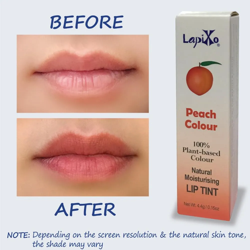 100% Plant-based Color Lip Tint, Unique Formula, Natural   Moisturizing | 2-in-1 | Non-Toxic, All Food Ingredients, Antioxidant-rich, Natural Matte Sheer, Buildable, 4.4g/0.15oz (Peach color)
