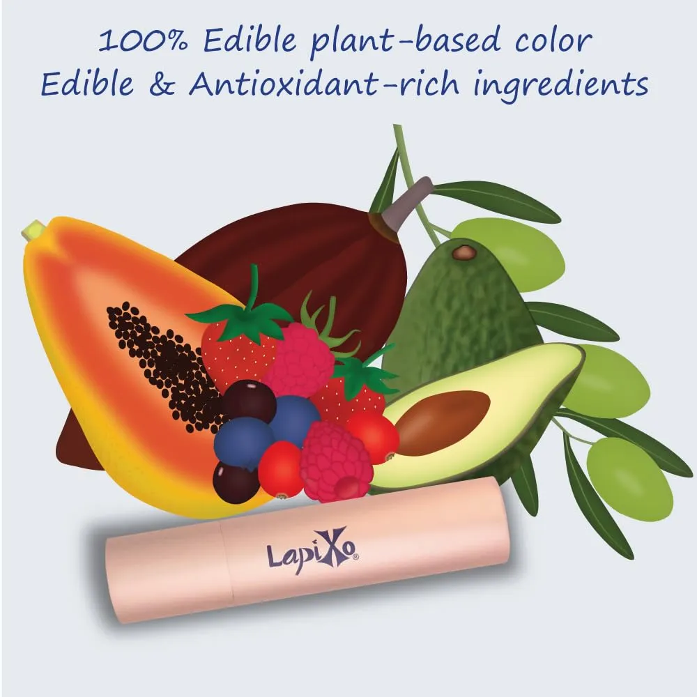 100% Plant-based Color Lip Tint, Unique Formula, Natural   Moisturizing | 2-in-1 | Non-Toxic, All Food Ingredients, Antioxidant-rich, Natural Matte Sheer, Buildable, 4.4g/0.15oz (Peach color)