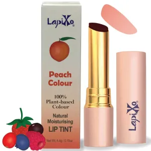 100% Plant-based Color Lip Tint, Unique Formula, Natural   Moisturizing | 2-in-1 | Non-Toxic, All Food Ingredients, Antioxidant-rich, Natural Matte Sheer, Buildable, 4.4g/0.15oz (Peach color)