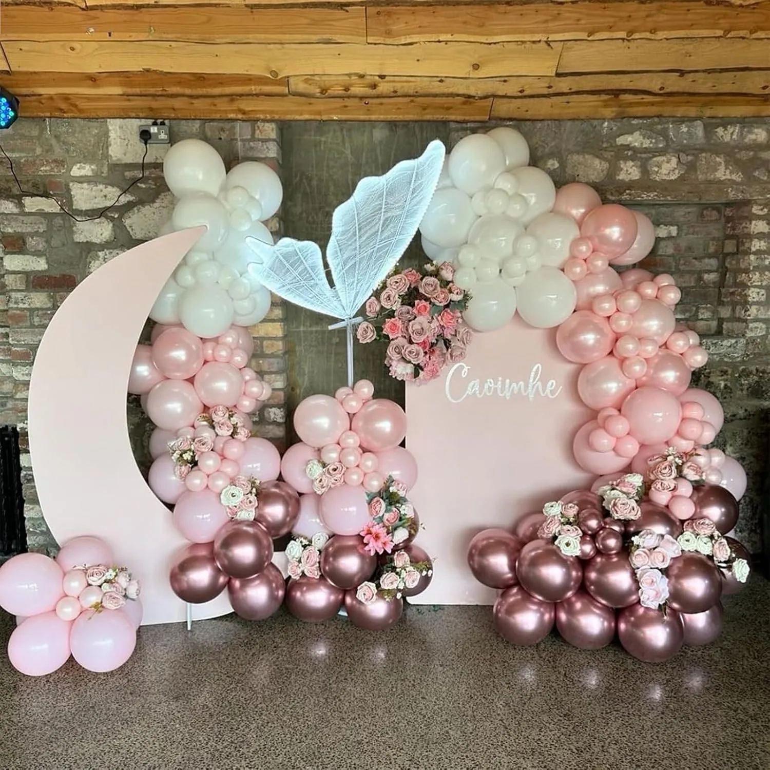 108Pcs Pearl Pink Double Stuffed Balloons Different Size, 18/12/10/5 inch Pearl Rose Blush Pink Balloons Garland Arch kit for Boho Birthday Wedding Engagement Bridal Baby Shower Party