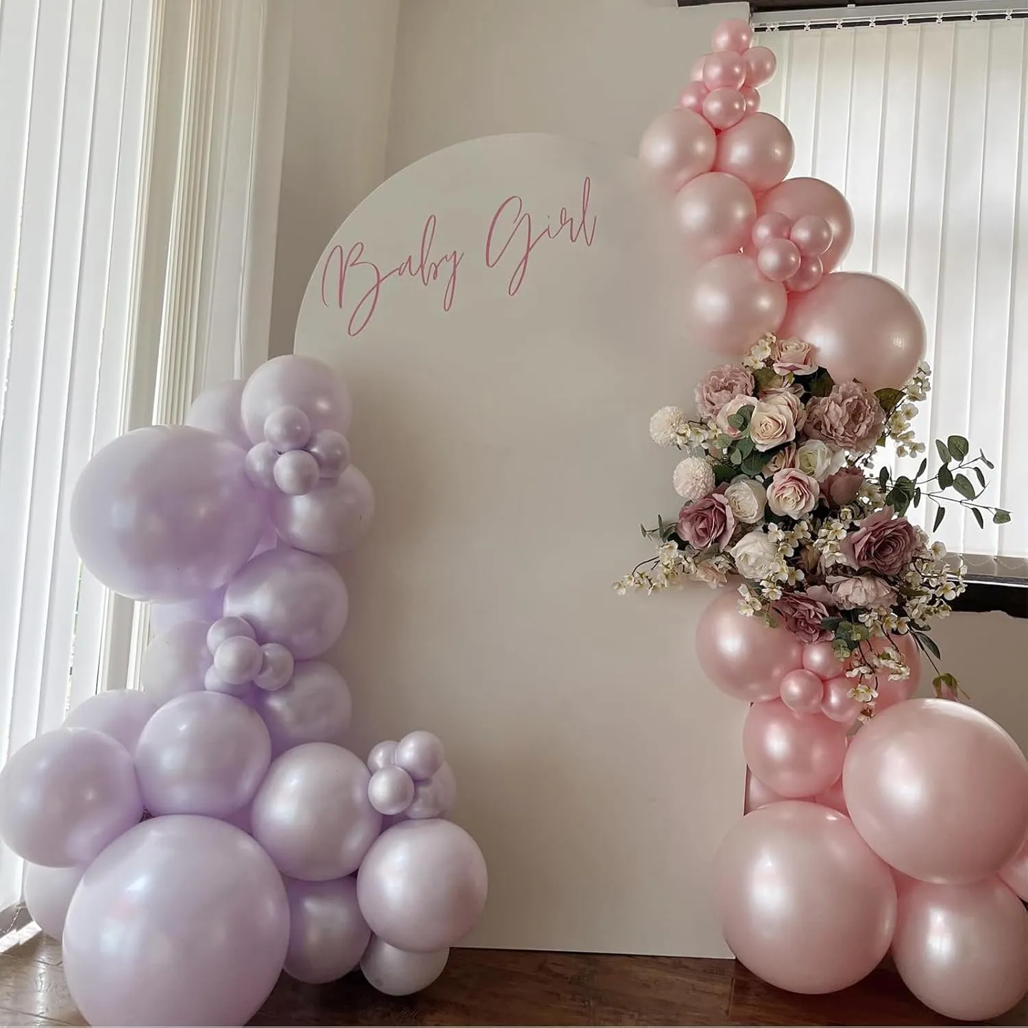108Pcs Pearl Pink Double Stuffed Balloons Different Size, 18/12/10/5 inch Pearl Rose Blush Pink Balloons Garland Arch kit for Boho Birthday Wedding Engagement Bridal Baby Shower Party