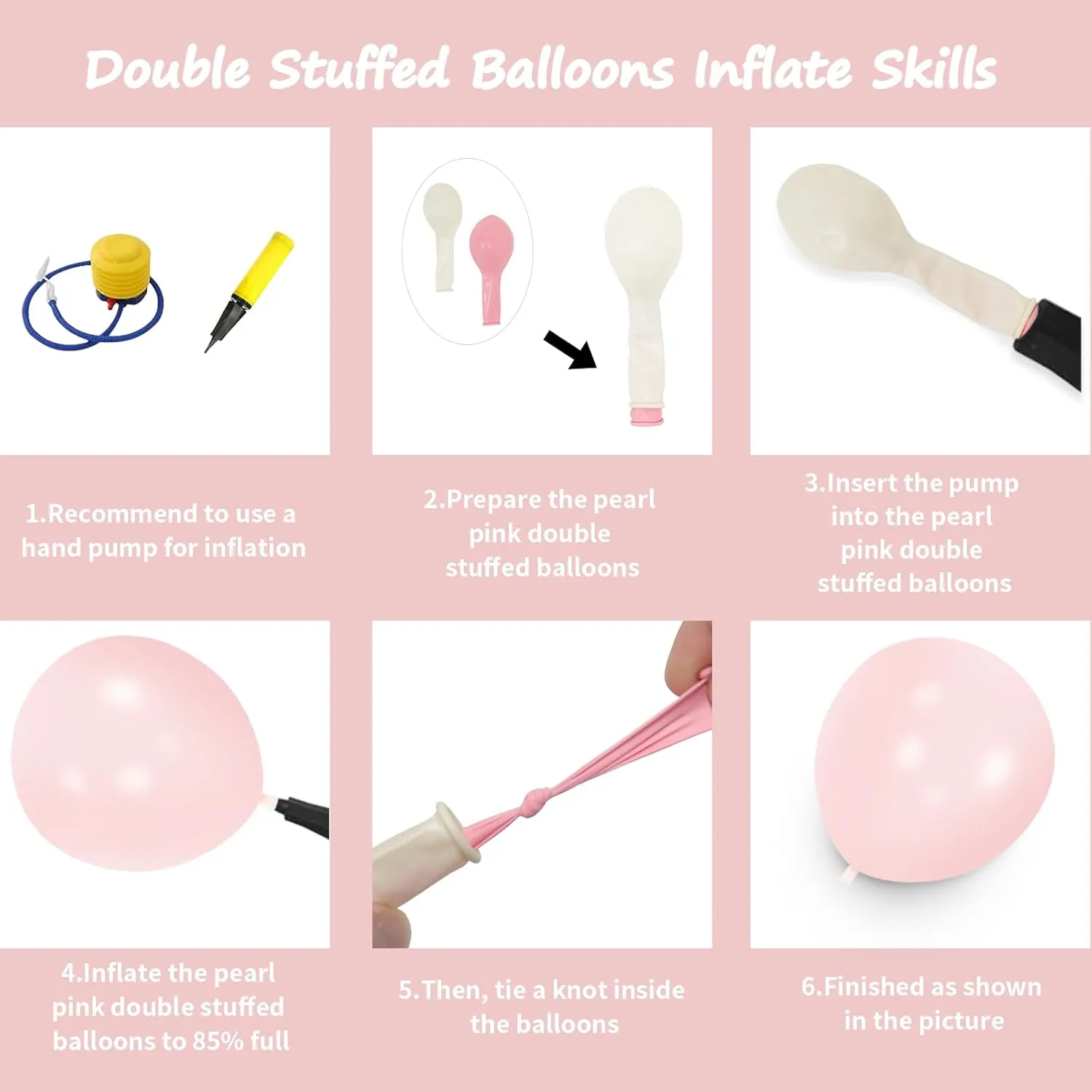108Pcs Pearl Pink Double Stuffed Balloons Different Size, 18/12/10/5 inch Pearl Rose Blush Pink Balloons Garland Arch kit for Boho Birthday Wedding Engagement Bridal Baby Shower Party