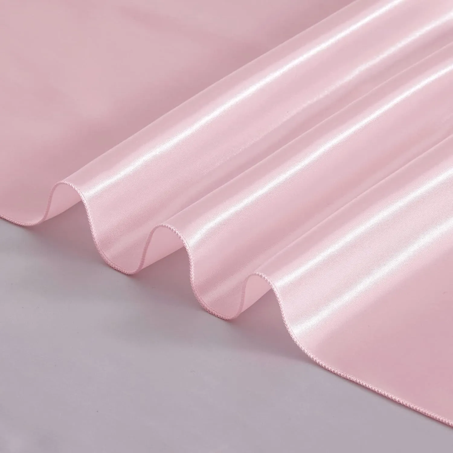 12 Pack Blush Pink Satin Table Runners, 12 x 108 Inches Silky Long Table Runner Decor, Bright Smooth Luxury Party Table Runner Decorations for Birthday Holiday Banquet