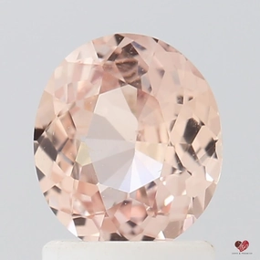 1.37cts Oval Medium Peach Blush Champagne Sapphire