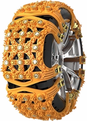 1PC Rubber Car Snow Chains Anti-Skid Emergency Accessories Car Tire Chains Protection Roadway Safety Car Wheels Chains(Yellow)