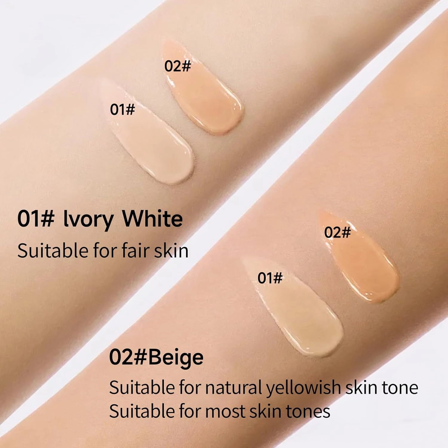 24HR Long-Lasting Moisturizing Liquid Foundation | Radiant, Waterproof, Concealing & Oil-Control (01# Ivory White, 30ml)