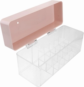 2 Pcs Lipstick Storage Box Cosmetic Lip Gloss Tray Display Holder Skincare Makeup Lid Kit Blush Countertop Palette Cosmetics Shelf Accessories Clear Lip Gloss Pp Pink