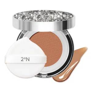 2aN Gleaming Tension Cushion Foundation Pact, Korean Cushion Foundation Makeup, Lightweight & Buildable Coverage with Ceramides and Centella Asiatica (#29 Caramel Beige, 0.45 oz)