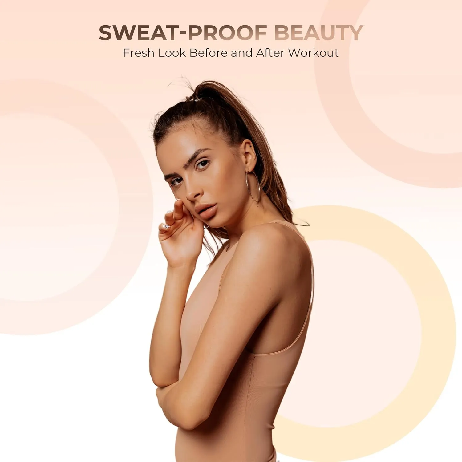 2pc FOUNDATION with KABUKI BRUSH Mineral Makeup (DEEP TAN) Matte Loose Powder Bare Face Cosmetics Full Coverage Long Lasting All Skin Types SPF 18
