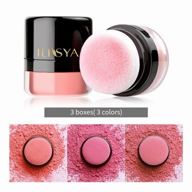 3-Box Set Of Blush Powder – Coral Red, Soft Peach, Delicate Peach Pollen For Radiant Cheeks