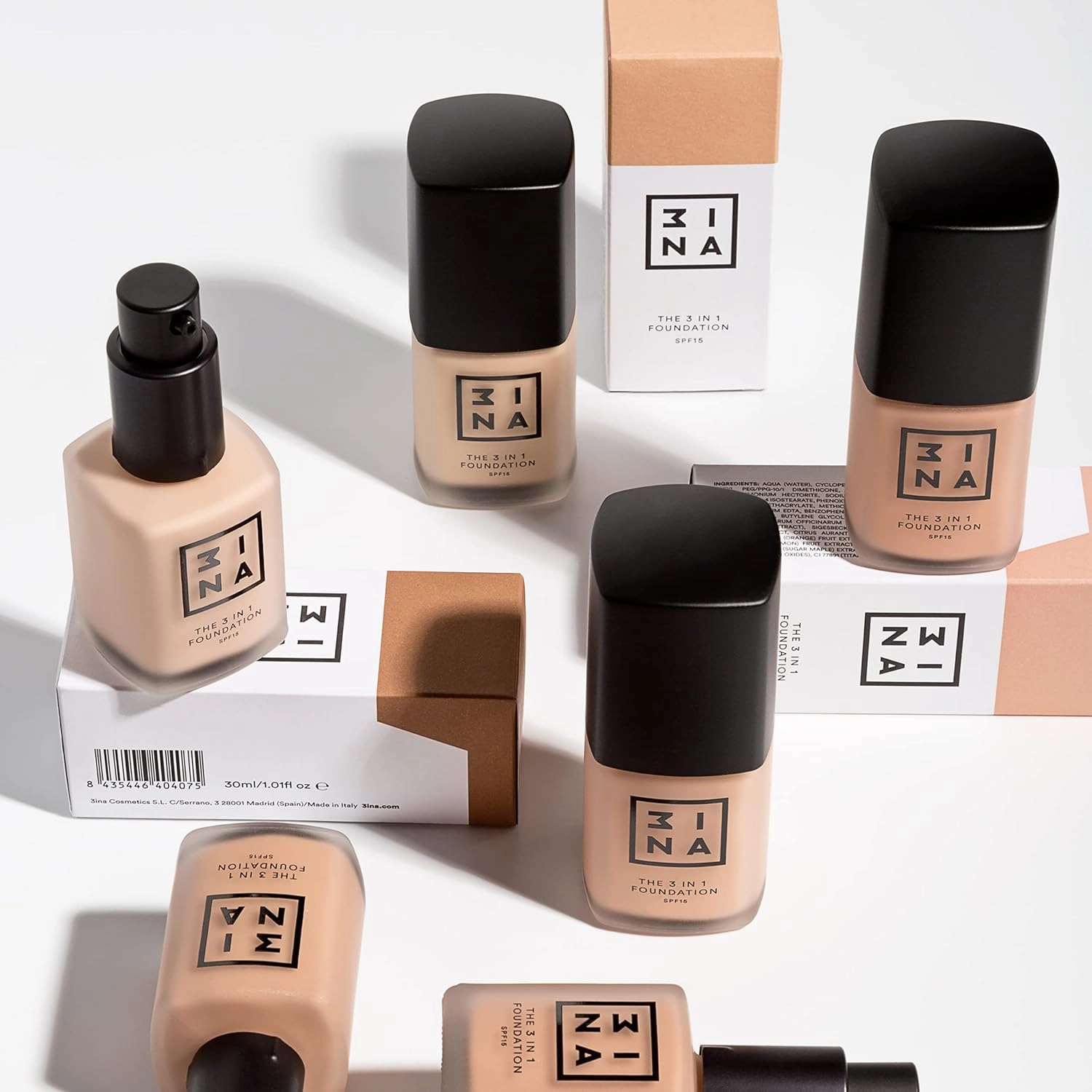 3INA The 3-In-1 Foundation 216 - Vegan Formula - Combination Of Primer, Concealer And Foundation - Medium Coverage - Natural Finish - Perfect For Covering Lines And Blemishes - Long Lasting - 1.01 Oz