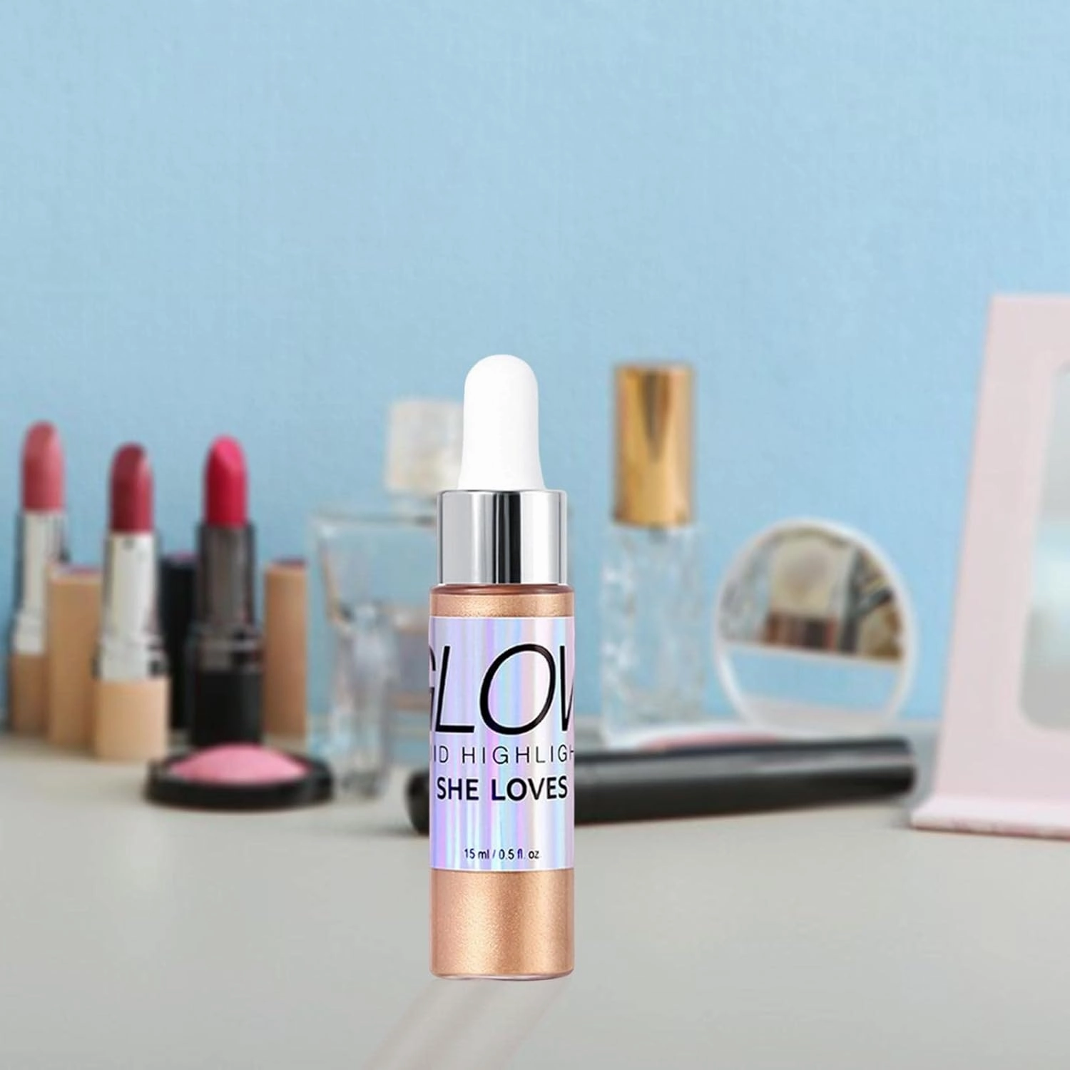 3X Liquid Highlighter Brightening Face Contours Blend with Foundation And Makeup Shimmer Versatile Illuminator for Cheekbone Glow Up