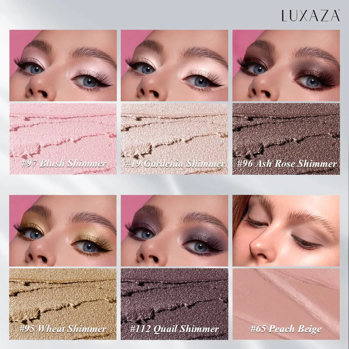 6PCS Cream Eyeshadow Stick Makeup Sets, Metallic And Matte Shimmer Eye Shadow Eye Brightener Stick Pencil Crayon, A10-Quartz Pink
