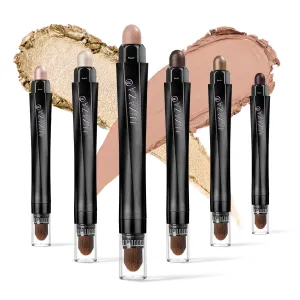 6PCS Cream Eyeshadow Stick Makeup Sets, Metallic And Matte Shimmer Eye Shadow Eye Brightener Stick Pencil Crayon, A10-Quartz Pink