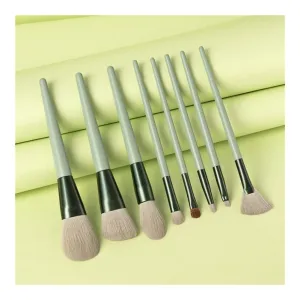8-piece Professional Makeup Brush Tool Set Loose Powder Blush Foundation Eye Shadow Lip Makeup Fan Brush Cosmetics (Color : Green 8pcs)