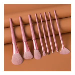 8-piece Professional Makeup Brush Tool Set Loose Powder Blush Foundation Eye Shadow Lip Makeup Fan Brush Cosmetics (Color : Pink 8pcs)