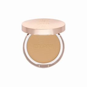 ​Emani​ Flawless Matte Powder Foundation Makeup for Sensitive Skin, Natural Mineral Foundation​ Compact with Buildable Coverage, ​Oil Control, Talc Free, ​Cruelty-Free & Vegan, Golden