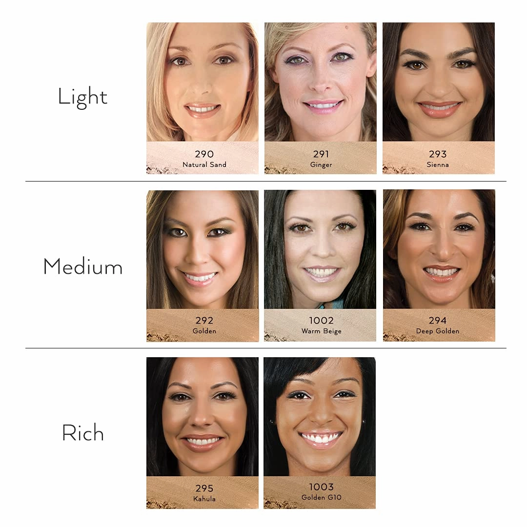 ​Emani​ Flawless Matte Powder Foundation Makeup for Sensitive Skin, Natural Mineral Foundation​ Compact with Buildable Coverage, ​Oil Control, Talc Free, ​Cruelty-Free & Vegan, Golden