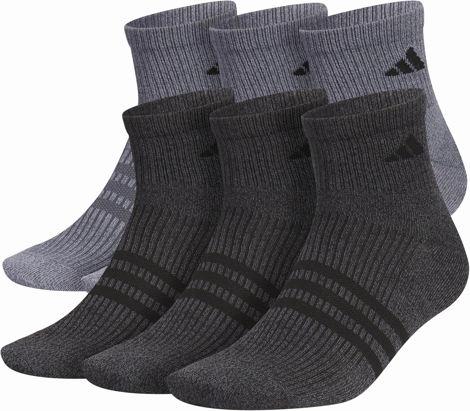 adidas Men's Superlite Quarter Socks 6-Pack, Durable, Lightweight, Athletic Breathable with Compression Arch Support