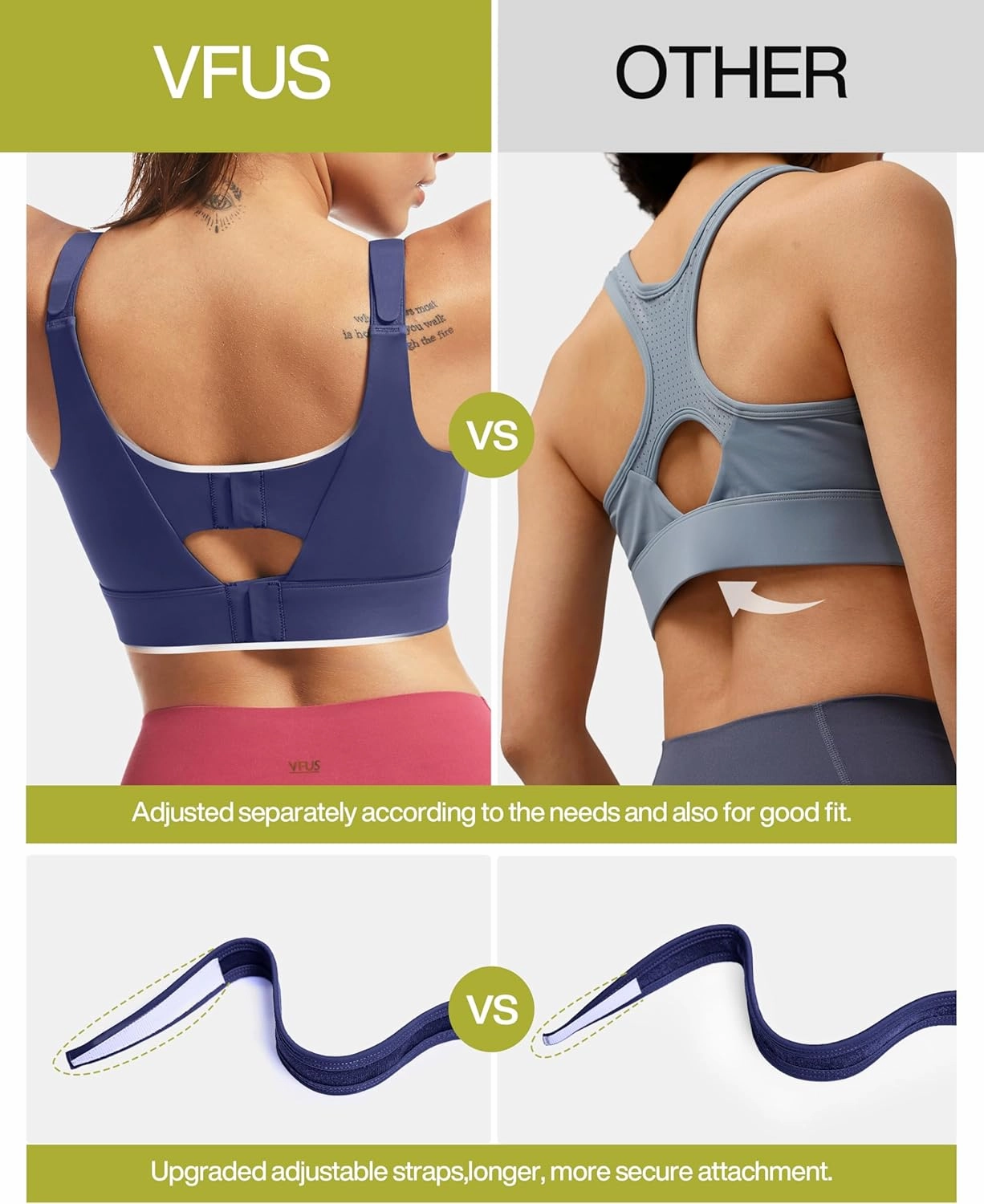Adjustable High Impact Sports Bras for Women Zip Front Full Coverage and Lift Padded Compression Tops