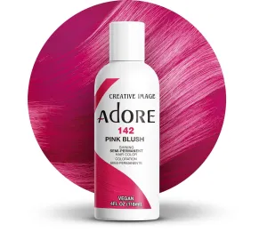 Adore Semi Permanent Hair Color - Vegan and Cruelty-Free Hair Dye - 4 Fl Oz - 142 Pink Blush (Pack of 3)