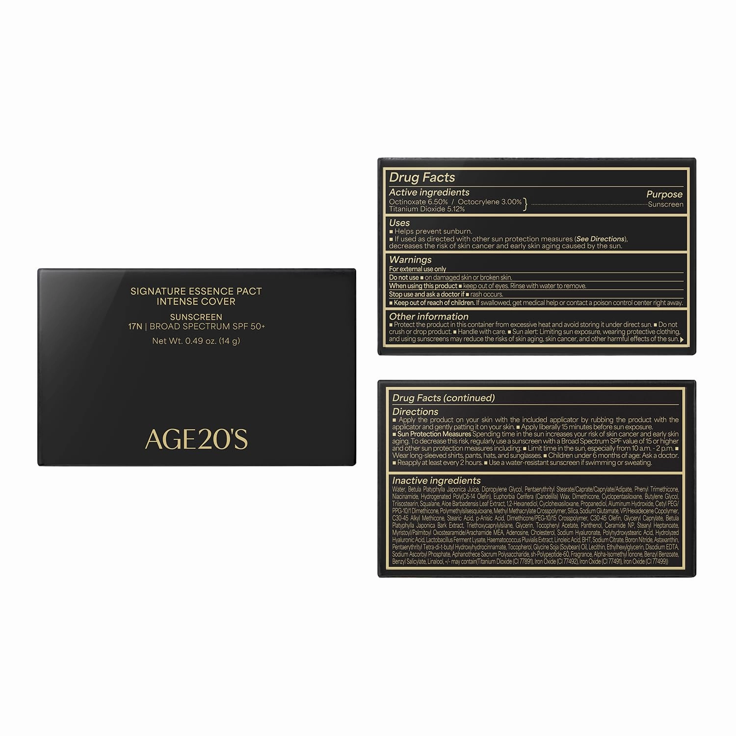 AGE20'S Signature Essence Pact SPF 50  | Pack of 1 | 17N IVORY | Cream Foundation, Dewy Finish, Natural Coverage | Korean Cushion Foundation