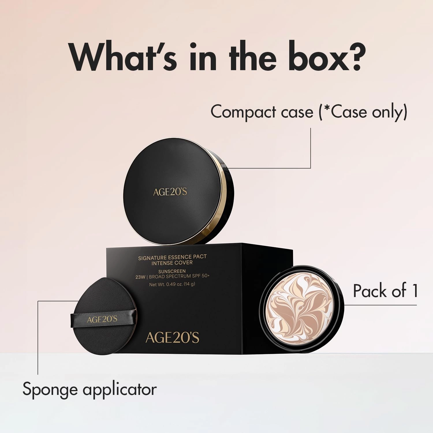 AGE20'S Signature Essence Pact SPF 50  | Pack of 1 | 17N IVORY | Cream Foundation, Dewy Finish, Natural Coverage | Korean Cushion Foundation