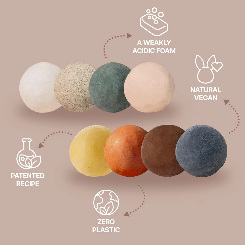 All-in-One Black Charcoal Mochi Shampoo Bar for Oily Scalp, Rosemary Oil for Hair Growth, Green Tea, Dandruff&Itchy Scalp Shampoo for Men, Korean Skin Care, Wood Package (4.2 oz)