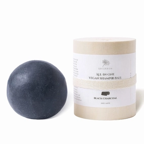 All-in-One Black Charcoal Mochi Shampoo Bar for Oily Scalp, Rosemary Oil for Hair Growth, Green Tea, Dandruff&Itchy Scalp Shampoo for Men, Korean Skin Care, Wood Package (4.2 oz)
