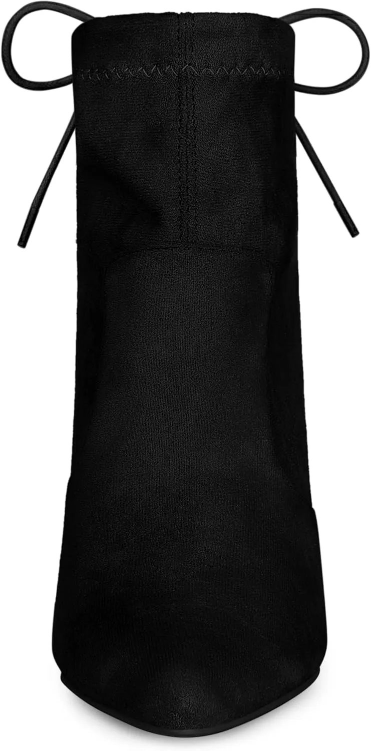 Allegra K Women's Pointed Toe Drawstring Pull on Block Heel Ankle Boots