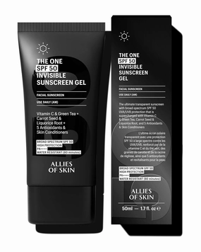 Allies of Skin Daily Face Sunscreen SPF 50 | Zero White Cast Lightweight Gel Formula | Dermatologist Tested Under Makeup Primer| Water-Resistant & PA     Broad Spectrum UVA/UVB (1.7 oz)