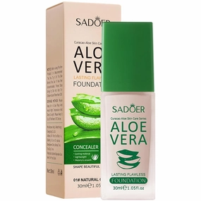 Aloe Infused, Flawless Concealing Foundation, Long Wear Non-Caking Oil Control Full Coverage, Ivory White & Natural, 30 ml (Natural color 30ml)