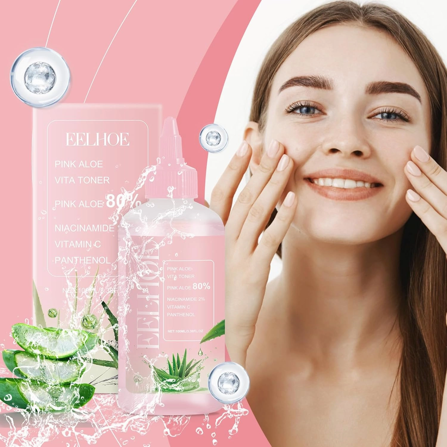 Aloe Soothing Toner for Face - Hydrating Facial Mist with Niacinamide & Vitamin C, Fast-Absorbing, Non-Greasy Formula for Sensitive Skin, 3.38 Fl Oz (3)