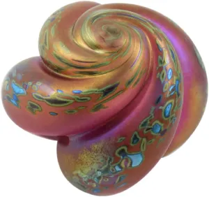 American Made Nautical Swirl Blown Glass Paperweight Sculpture (pink blush)