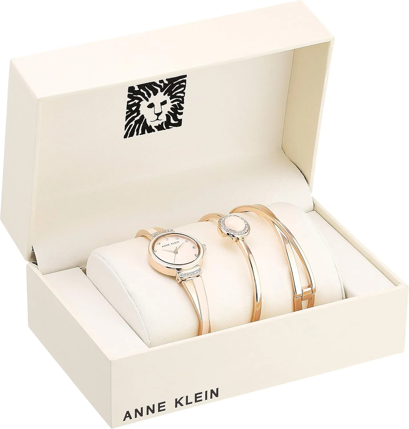 Anne Klein Women's Premium Crystal Accented Watch and Bangle Set