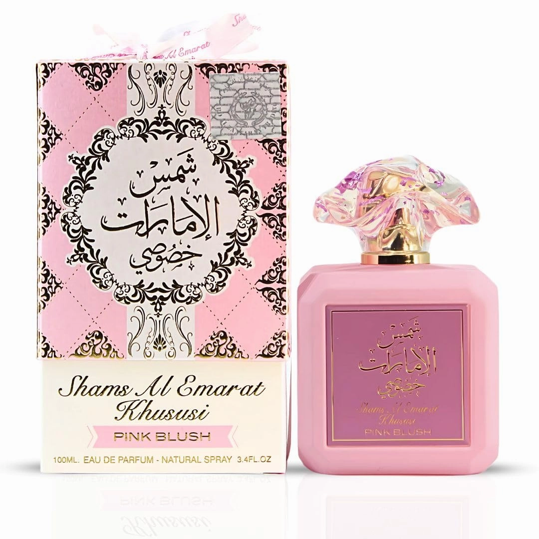Ard al Zaafaran Pink Blush Shams Al Emarat Khususi Eau De Parfum 100ml & Yara Roll On Concentrated Perfume Oil, Long Lasting Arabian Perfumes For Women, Sweet Floral & Fruity Vanilla Symphony (Bundle)