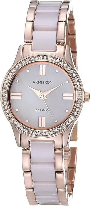 Armitron Women's Genuine Crystal Accented Ceramic Bracelet Watch, 75/5714