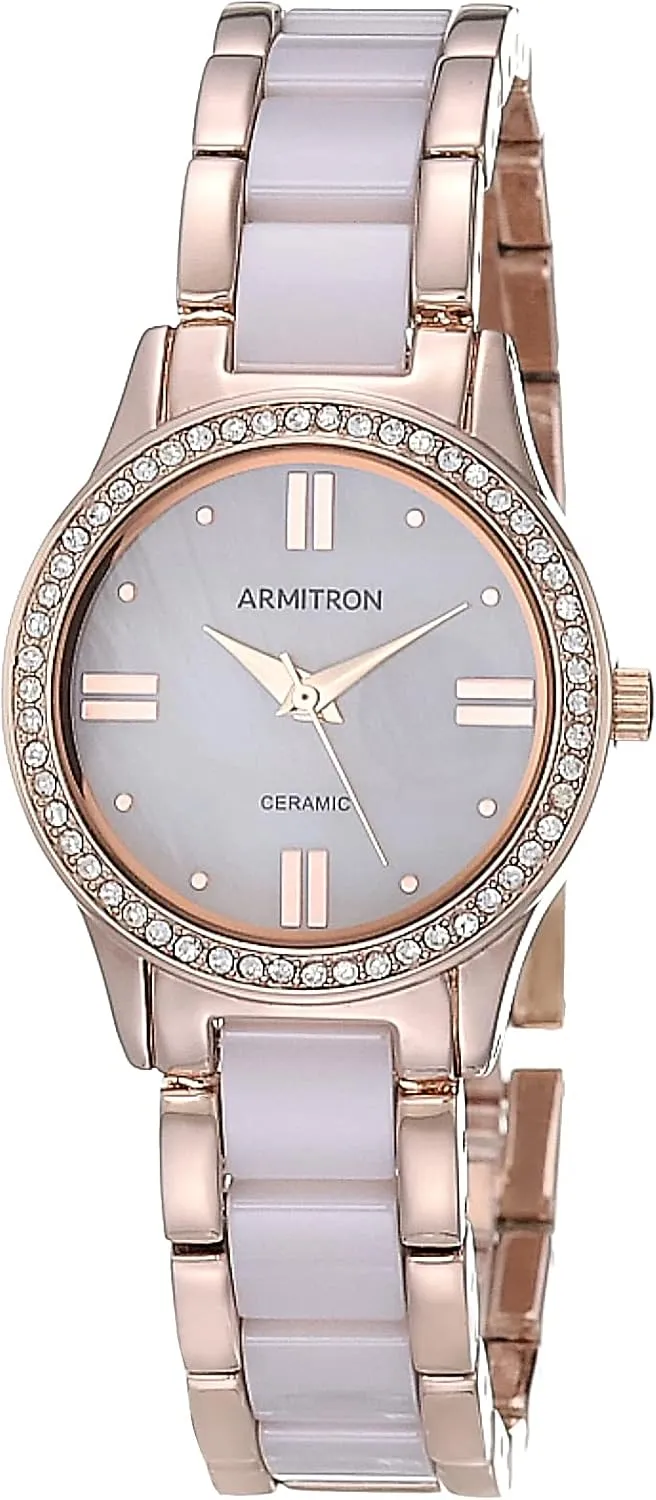 Armitron Women's Genuine Crystal Accented Ceramic Bracelet Watch, 75/5714