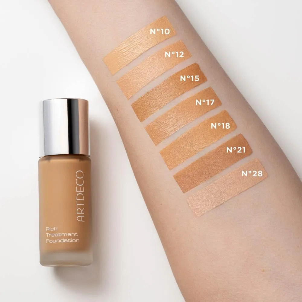 ARTDECO Rich Treatment Foundation - Light Porcelain N°28 - Conceals Imperfections & Creates Flawless Complexion - Long-Lasting - Velvety-Smooth Finish - Water-Resistant - Vegan Makeup - 0.67 Fl Oz