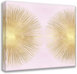 ArtDirect Young, Abby 20x20 Gallery Wrapped Canvas Museum Art Titled: Sunburst Gold on Pink Blush II