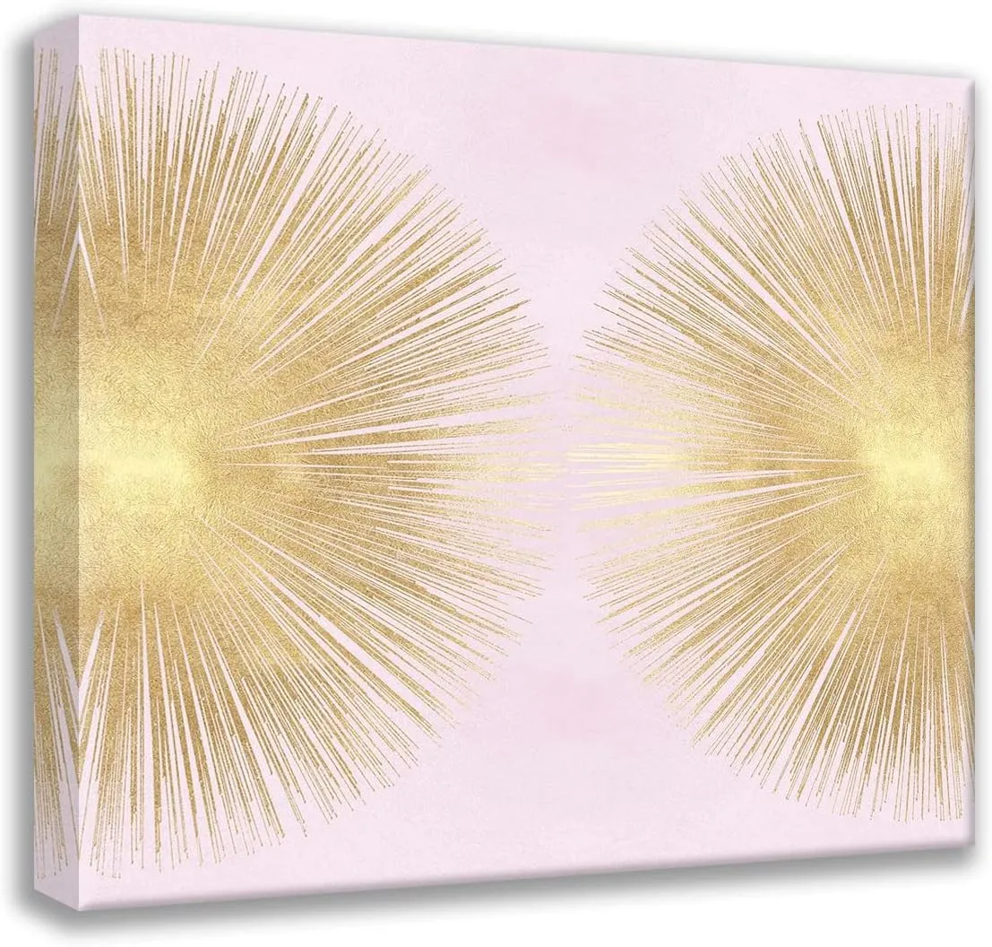 ArtDirect Young, Abby 20x20 Gallery Wrapped Canvas Museum Art Titled: Sunburst Gold on Pink Blush II