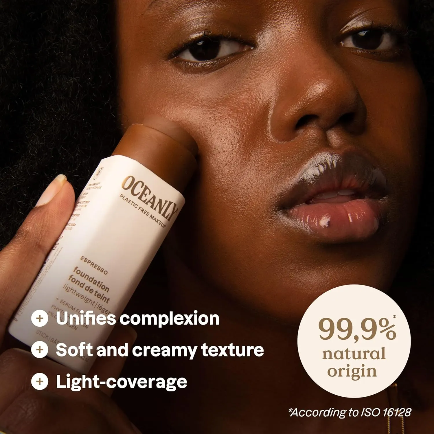 ATTITUDE Oceanly Light Coverage Foundation Stick, Titanium Dioxide-Free, EWG Verified, Plastic-Free, Vegan & Cruelty-free Makeup, Espresso, 0.42 Ounces
