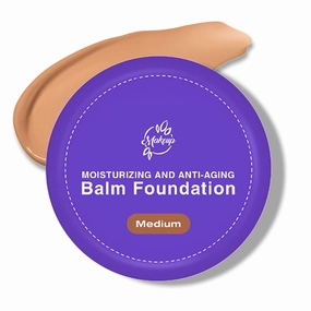 Balm Foundation for Mature Skin, Makeup Foundation with Hydrating Medium, Medium Buildable Coverage Makeup, Blurs Fine Lines, Smooths Texture (medium)