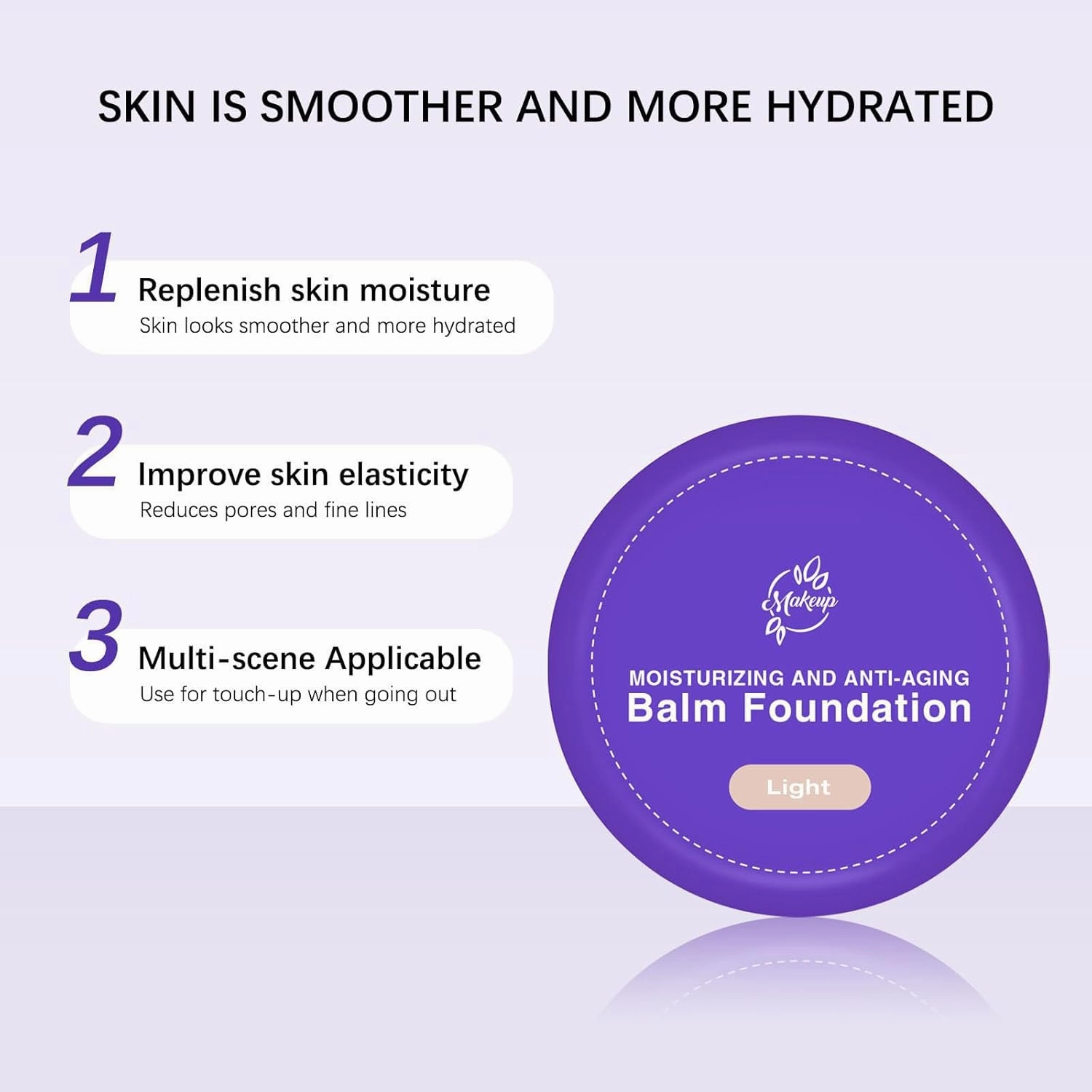 Balm Foundation for Mature Skin, Makeup Foundation with Hydrating Medium, Medium Buildable Coverage Makeup, Blurs Fine Lines, Smooths Texture (medium)
