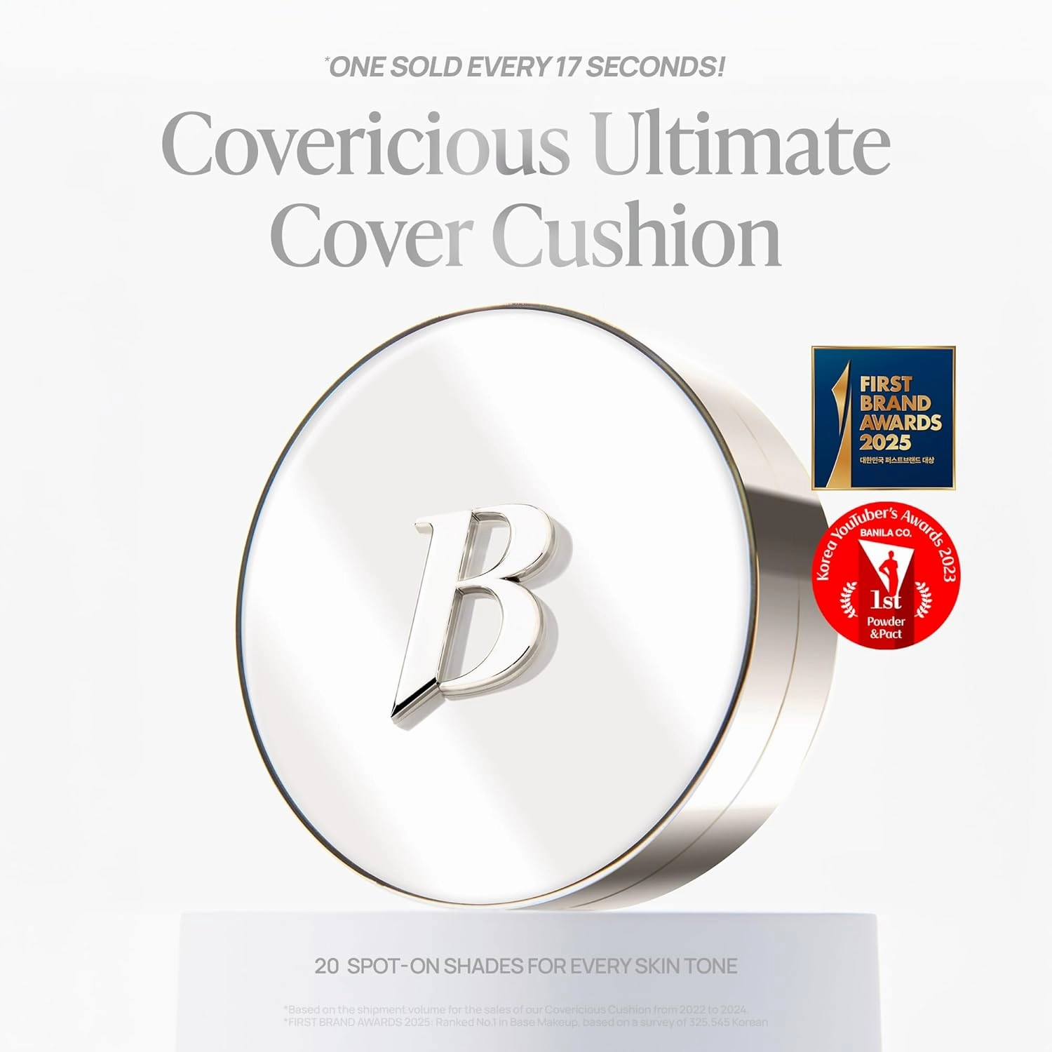 BANILA CO Covericious Ultimate Cover Cushion | Up to 100HR Long-Wear Foundation | 20 Shades for All Skin Tones | Matte & Lightweight Finish | Korean Cushion Foundation (14g / 0.49 oz), 23N MEDIUM
