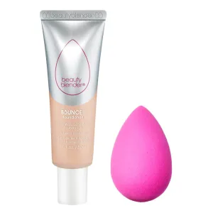 Beautyblender Bounce Liquid Whip Long Wear Foundation (3.25 N Med Neutral) & Original Pink Beauty Blender Makeup Sponge Bundle