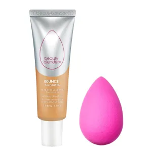 Beautyblender Bounce Liquid Whip Long Wear Foundation (4.00 N/O Tan Ginger) & Original Pink Beauty Blender Makeup Sponge Bundle